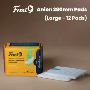 Femi9 Anion Sanitary Napkins|280mm|Large 12 Pads|Cotton pads